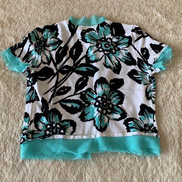 I-N-C black and blue floral sweater cover up - Picture 9 of 16